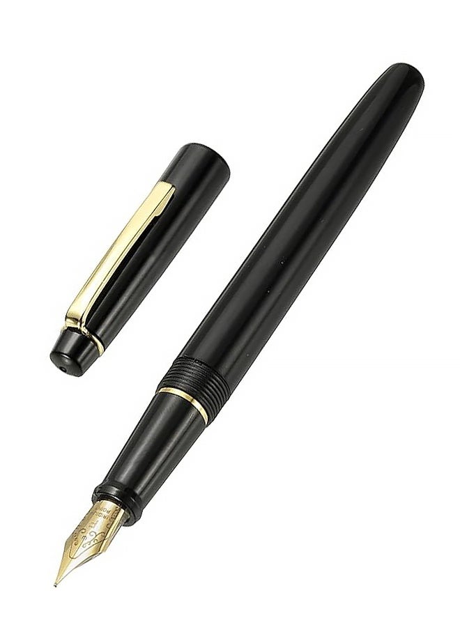 Fountain Pen Set, Refillable High End Business Signature Pen, 0.5MM Classic Metal Pen for Men and Women Writing (Black) - Image 1